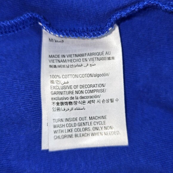 Womens Top Sz M Blue Sequin Sea Horse Holiday Coastal 3/4 Sleeve Bow Casual - Picture 5 of 9